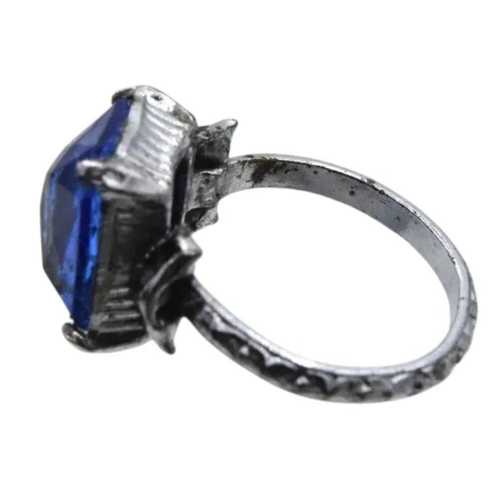 Antique Vintage Childs Ring Blue Rhinestone Center Stone